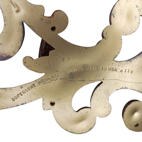 Vintage HOMCO Candleholder Wall Sconces #4118 Brown With Gold Highlights 15"x5" - Picture 12 of 12